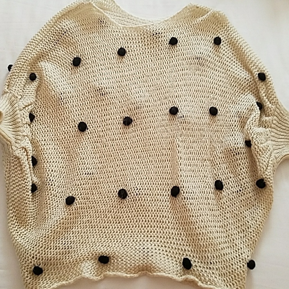 Ivory polka dot sweater